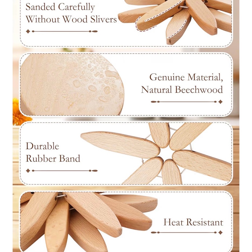 Wooden‎ Trivet Tree for hot dishes - Picture 4 of 6